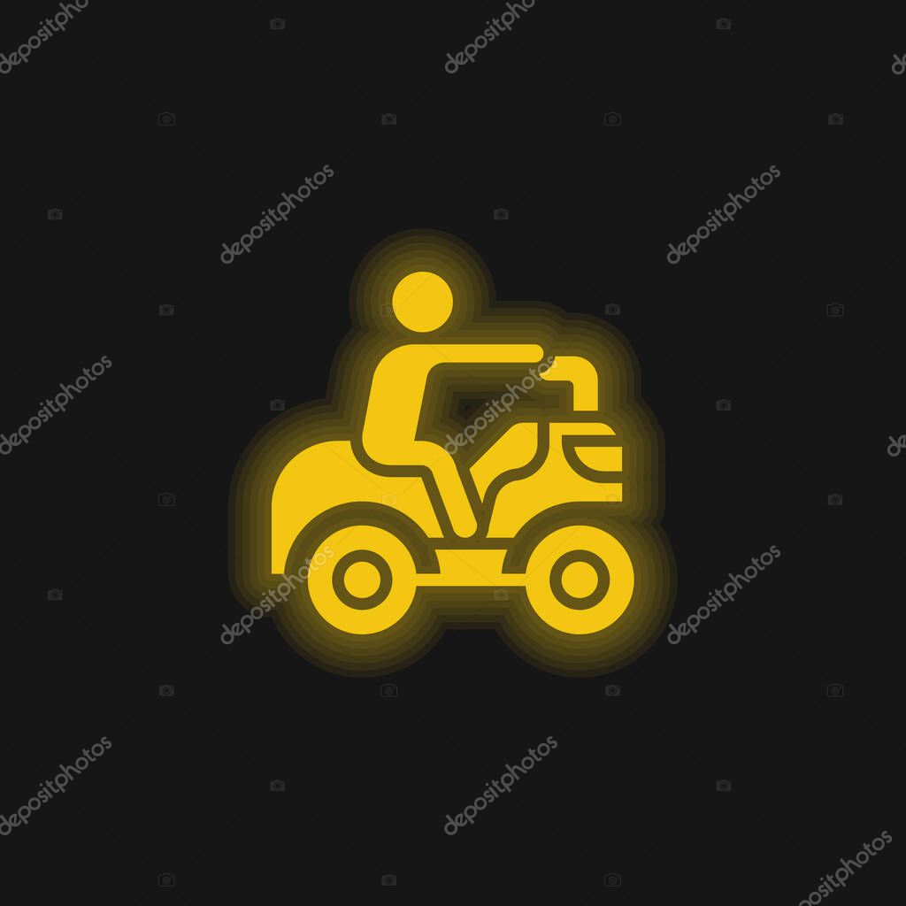 Atv yellow glowing neon icon