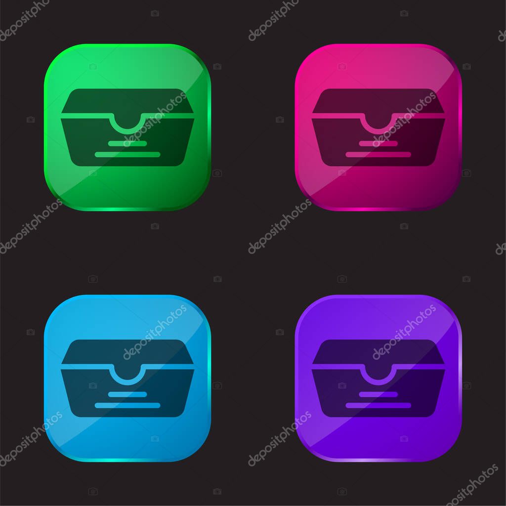 Box four color glass button icon