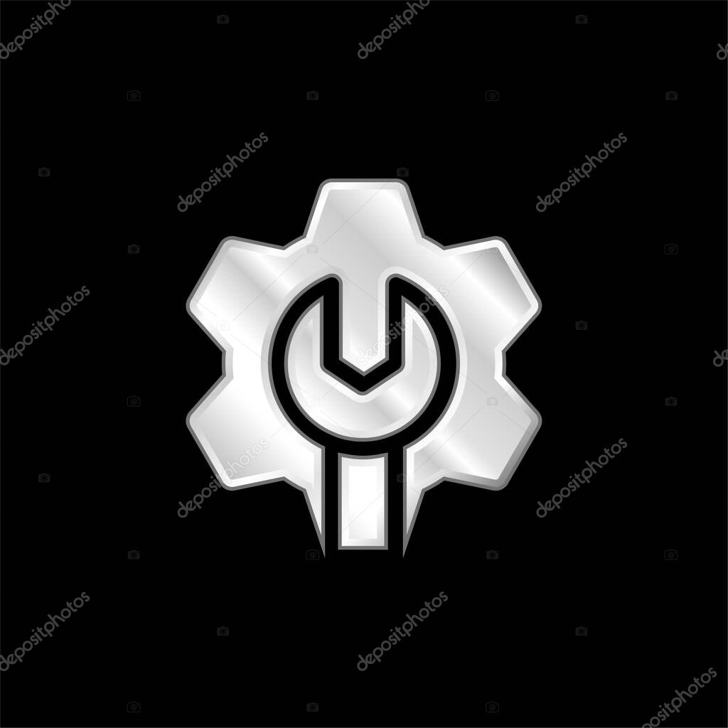 Admin silver plated metallic icon