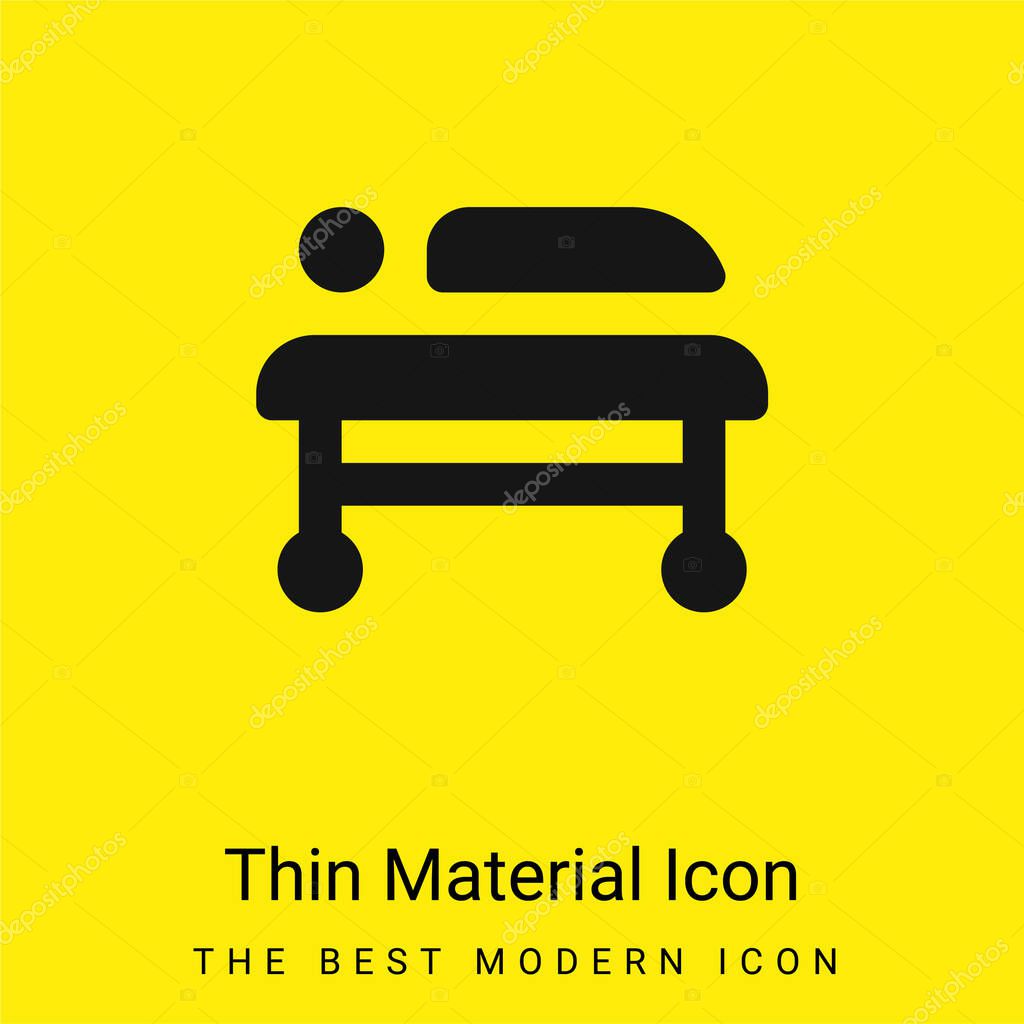 Bed minimal bright yellow material icon