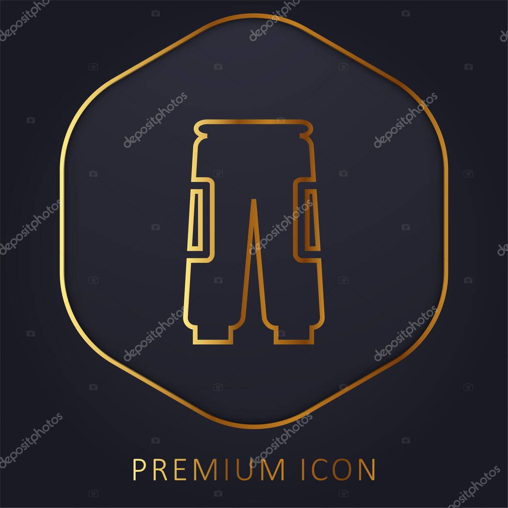Bag Pants golden line premium logo or icon