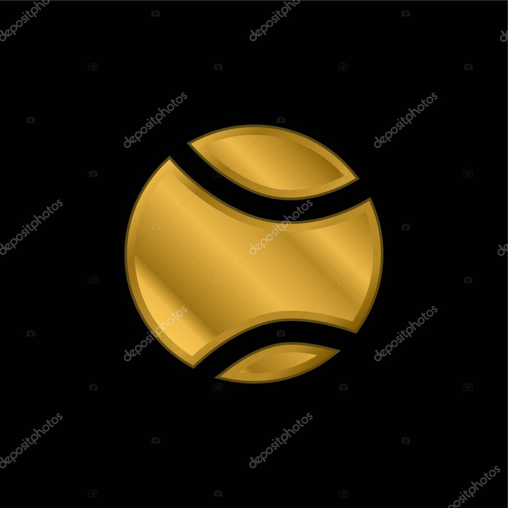 Ball gold plated metalic icon or logo vector