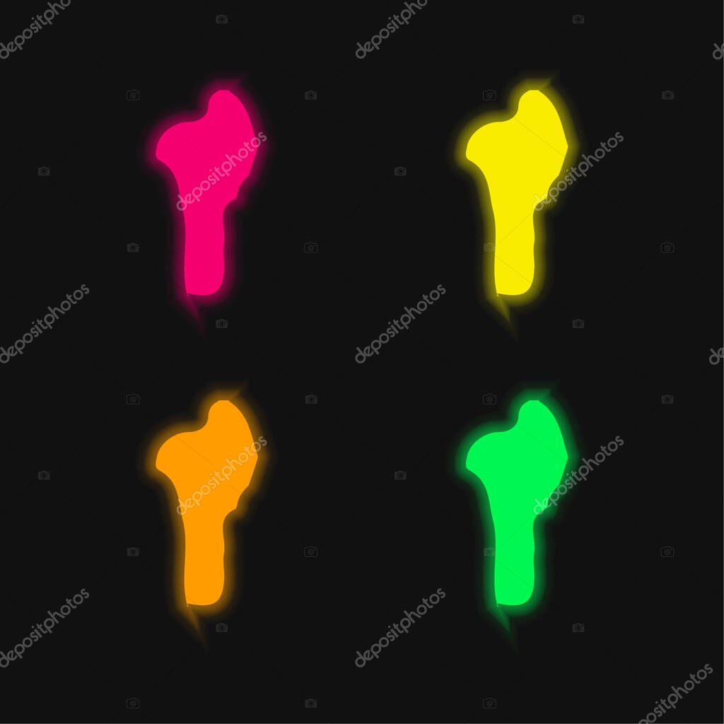 Benin four color glowing neon vector icon