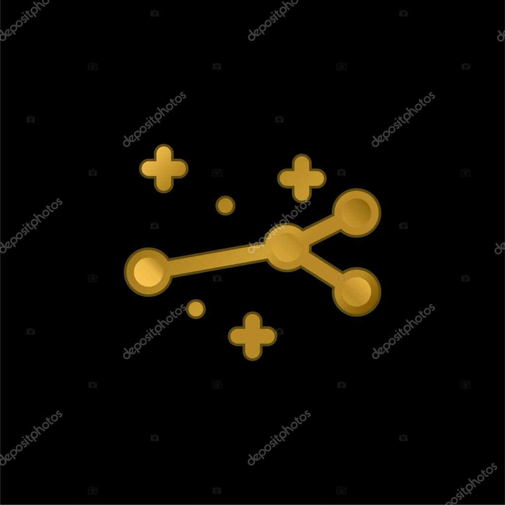 Arrow gold plated metalic icon or logo vector