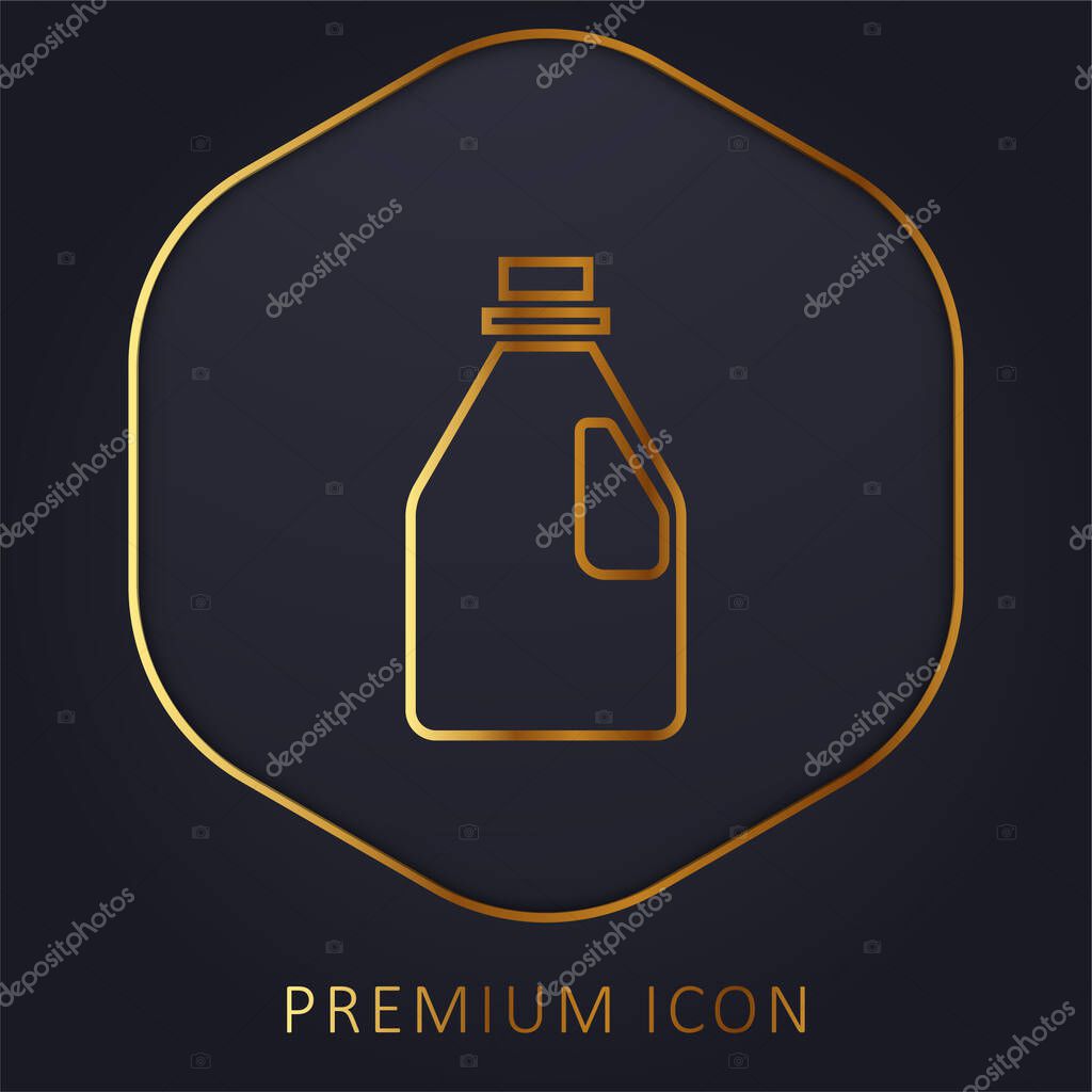 Bottle golden line premium logo or icon