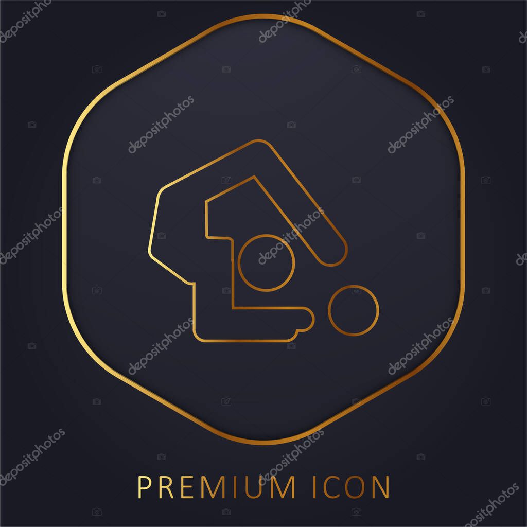 Artistic Gymnastics golden line premium logo or icon