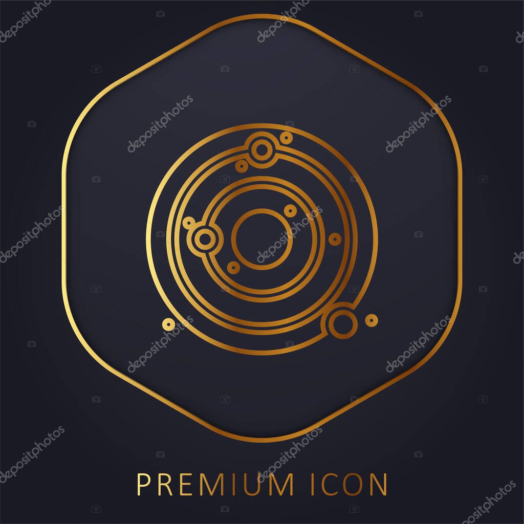 Astronomy golden line premium logo or icon
