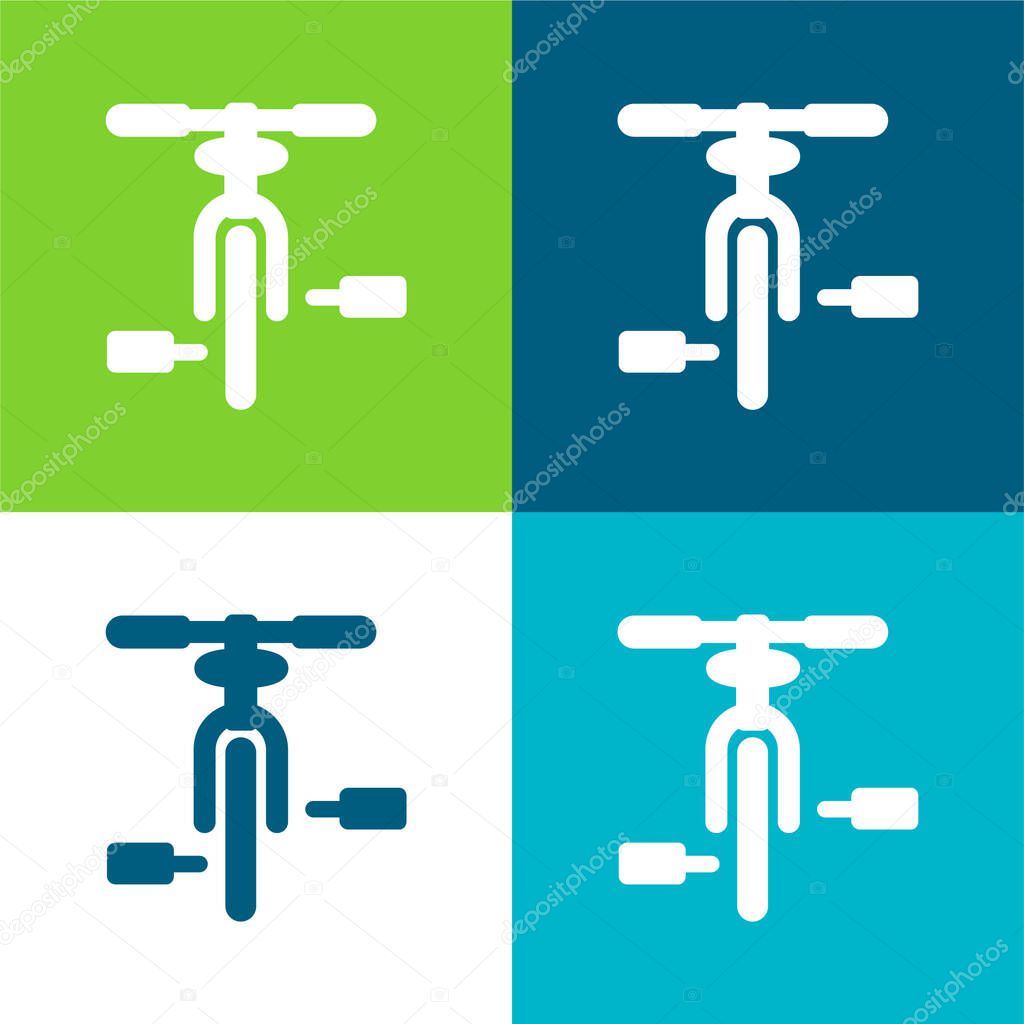 Bicycle Flat four color minimal icon set
