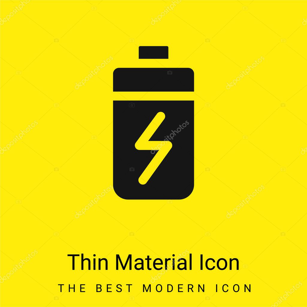 Battery minimal bright yellow material icon