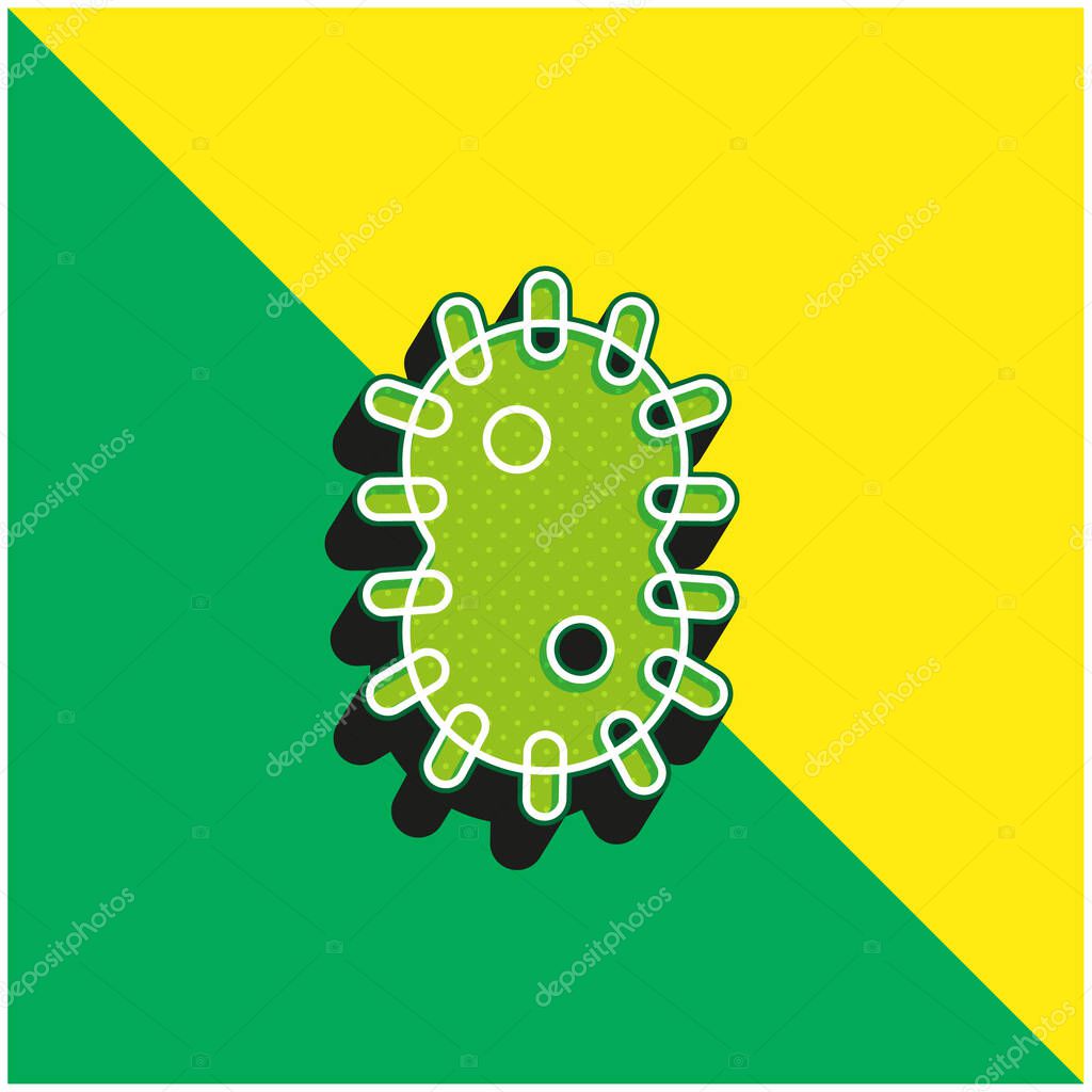 Bacteria Green and yellow modern 3d vector icon logo