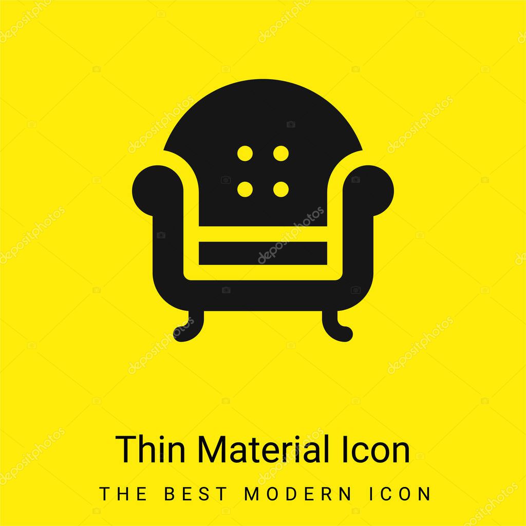 Armchair minimal bright yellow material icon