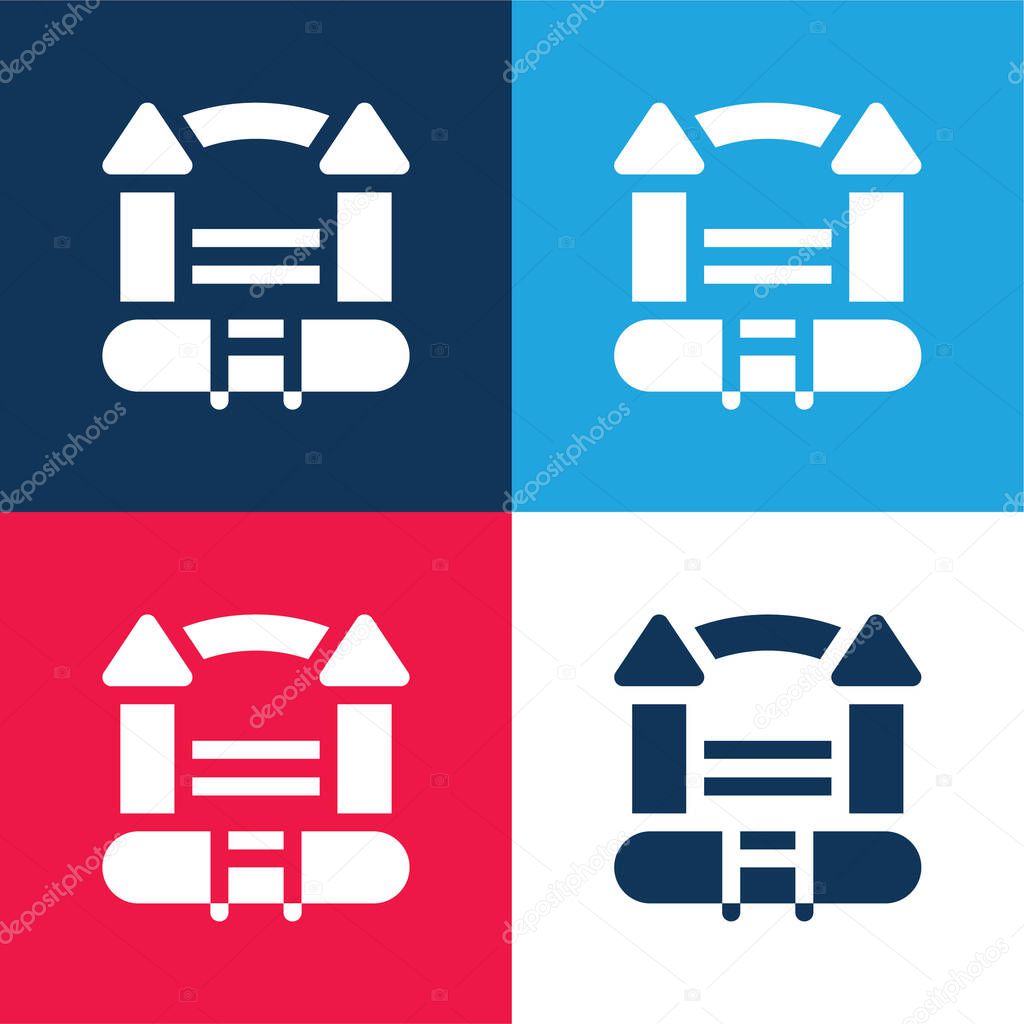 Bouncy Castle blue and red four color minimal icon set