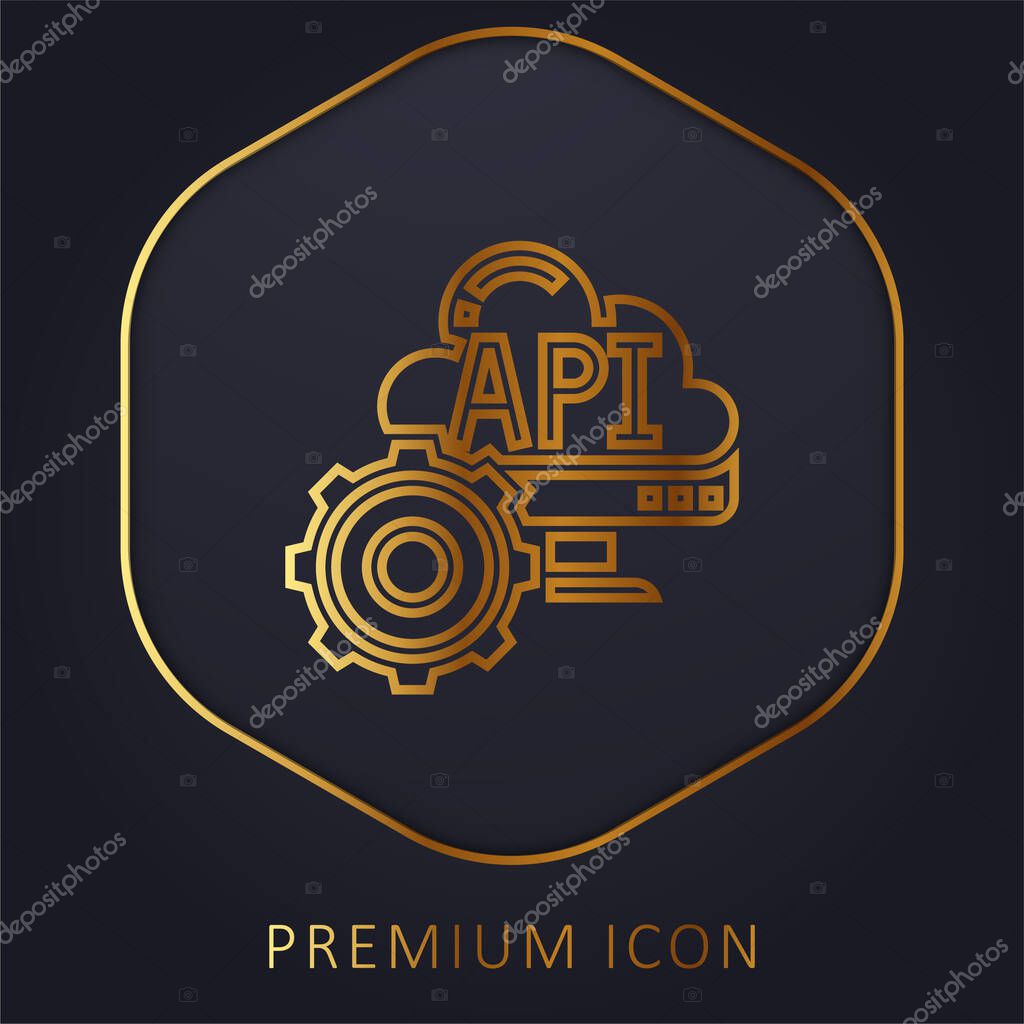Api golden line premium logo or icon