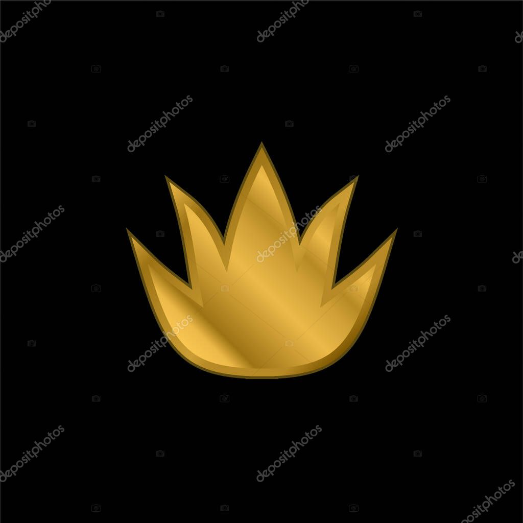 Aloe Vera gold plated metalic icon or logo vector