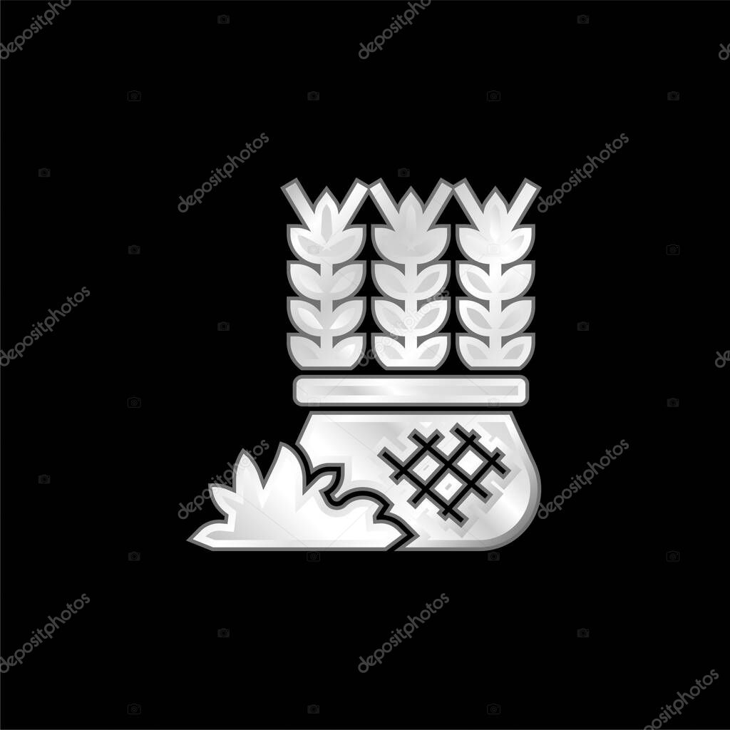 Barley silver plated metallic icon