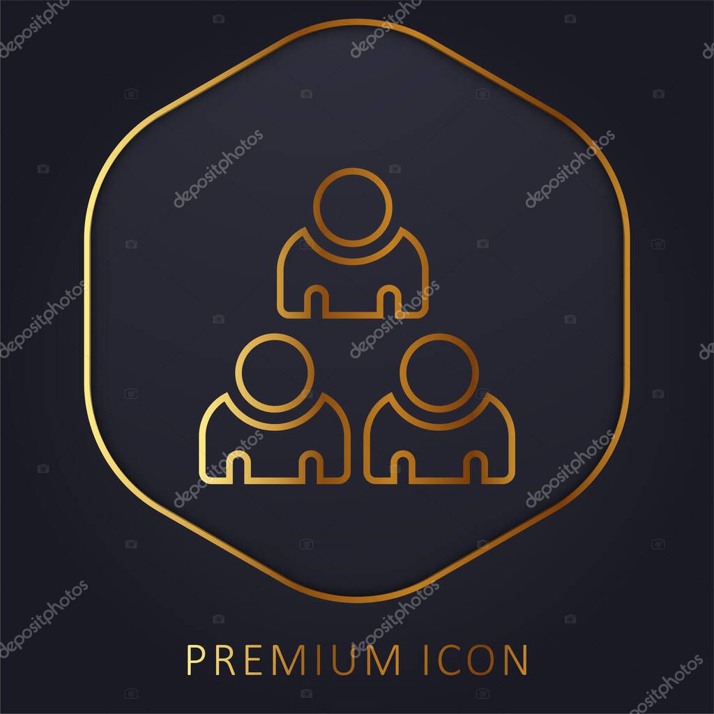 Audience golden line premium logo or icon