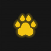 Animal Track gelbes Leuchtneon-Symbol