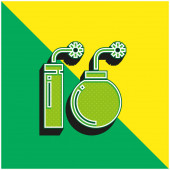 Blast Zelená a žlutá moderní 3D vektorové logo