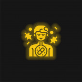 Antibiotic yellow glowing neon icon
