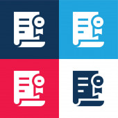 Award blue and red four color minimal icon set