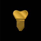 Artificial gold plated metalic icon or logo vector