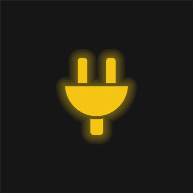 Siyah Plug Başı Sarı Parlak Neon simgesi