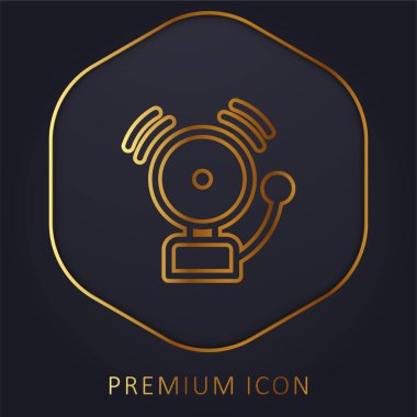 Alarm altın çizgi premium logosu veya simgesi