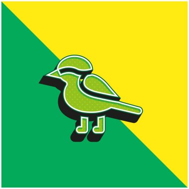 Bird Green and yellow modern 3d vector icon logo clipart