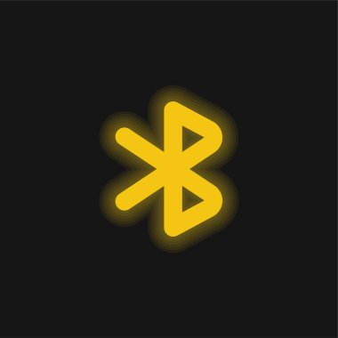 Bluetooth Sembolü Sarı parlak neon simgesi