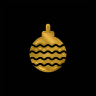 Bauble altın kaplama metalik simge veya logo vektörü