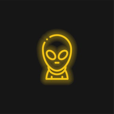 Uzaylı sarı parlak neon simgesi