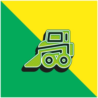 Backhoe Yeşil ve sarı modern 3d vektör simgesi logosu