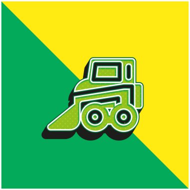 Backhoe Green and yellow modern 3d vector icon logo clipart