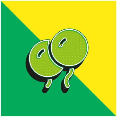 Balon Yeşil ve Sarı Modern 3D vektör simgesi logosu