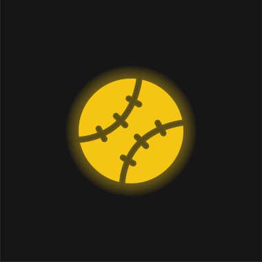 Beyzbol sarısı parlayan neon simgesi