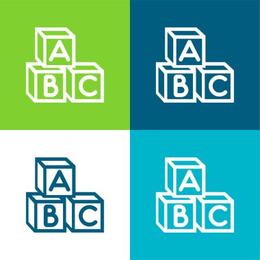 Bebek Abc Küpleri Düz Renk en az simge kümesi