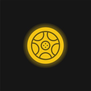 Alloy Wheel sarı parlak neon simgesi