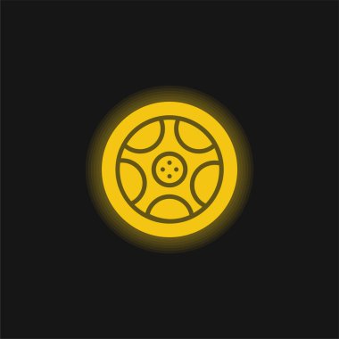 Alloy Wheel sarı parlak neon simgesi