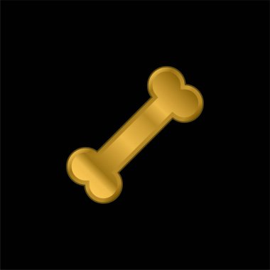 Kemik altın kaplama metalik simge veya logo vektörü