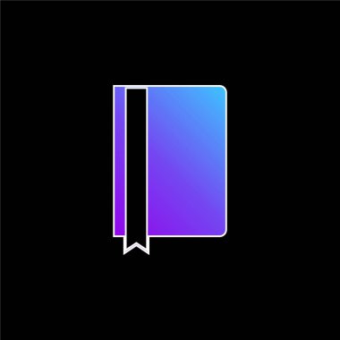 Yer İmi Kurdelesi Mavi Gradyan vektör simgesiyle Karanlık Kapak Kitabı