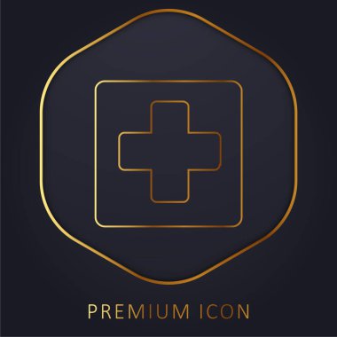 Düğme altın çizgisi prim logosu veya simgesi ekle