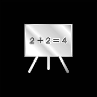 Karatahta gümüş kaplama metalik simge