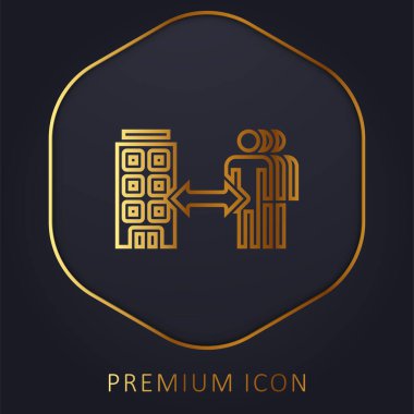 B2b golden line premium logo or icon clipart