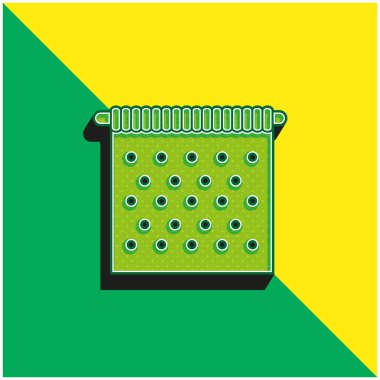 Banyo Asılı Havlu Yeşil ve Sarı 3D vektör simgesi logosu