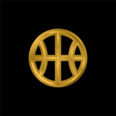Basketbol altın kaplama metalik simge veya logo vektörü