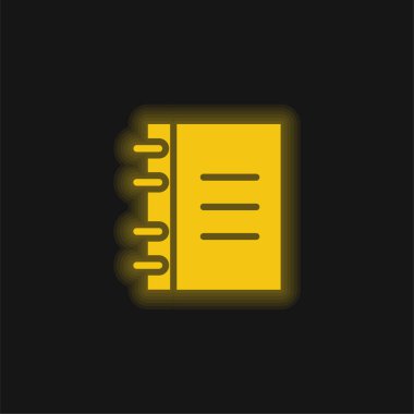 Gündem sarı parlak neon simgesi