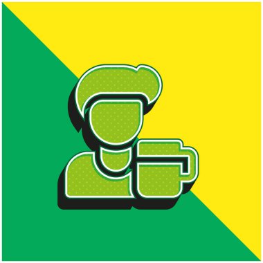 Bira Yeşil ve sarı modern 3d vektör simgesi logosu