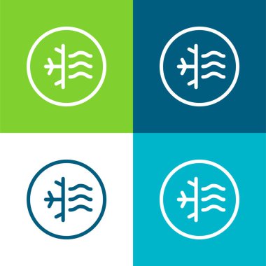 Klima Düz 4 renk en az simge seti