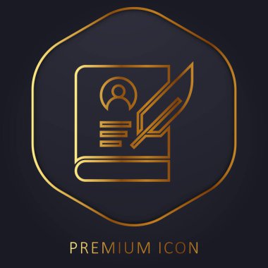Biography golden line premium logo or icon clipart