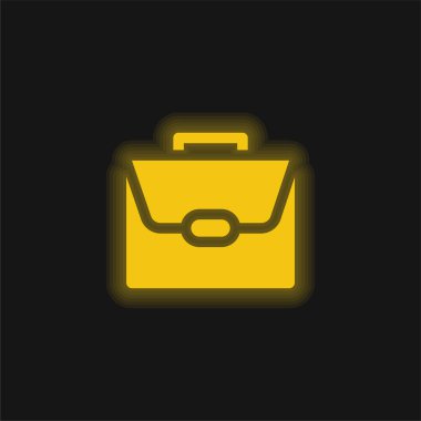 Evrak çantası sarı parlak neon simgesi